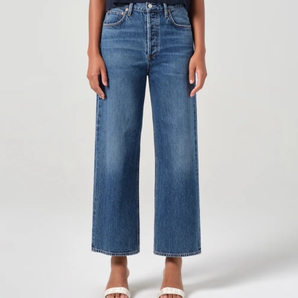 Agolde Ren Dark Blue Straight Leg Jeans